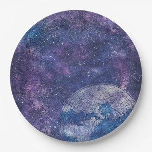 Plato De Papel Mapa del mundo de la vieja morada celestial (12)