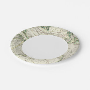 Plato De Papel Mapa del Océano Atlántico