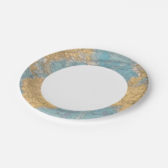 Plato De Papel Mapa del Océano Atlántico (Angular)