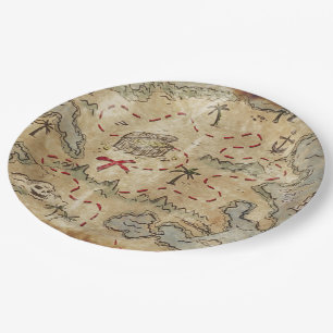 Plato De Papel Mapa del tesoro