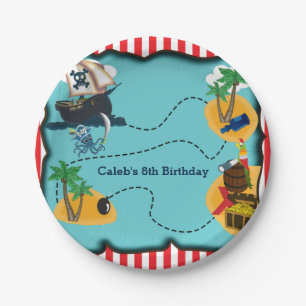 Plato De Papel Mapa del tesoro pirata Placas de fiesta de cumplea