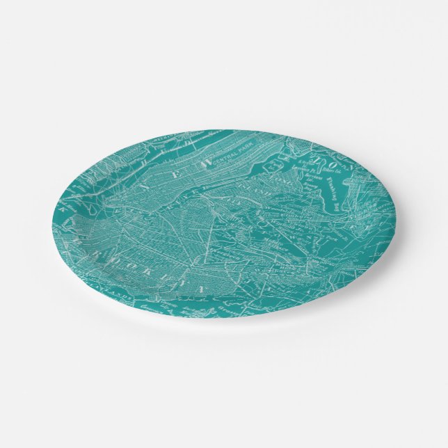 Plato De Papel Mapa gráfico de Nueva York (Angular)