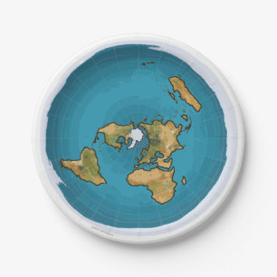 Plato De Papel Mapa plano de la tierra