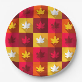 Plato De Papel Maple de otoño deja un brillante mosaico