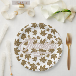 Plato De Papel Maple deja cena de brunch de Acción de Gracias