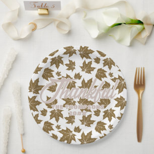 Plato De Papel Maple deja cena de brunch de Acción de Gracias