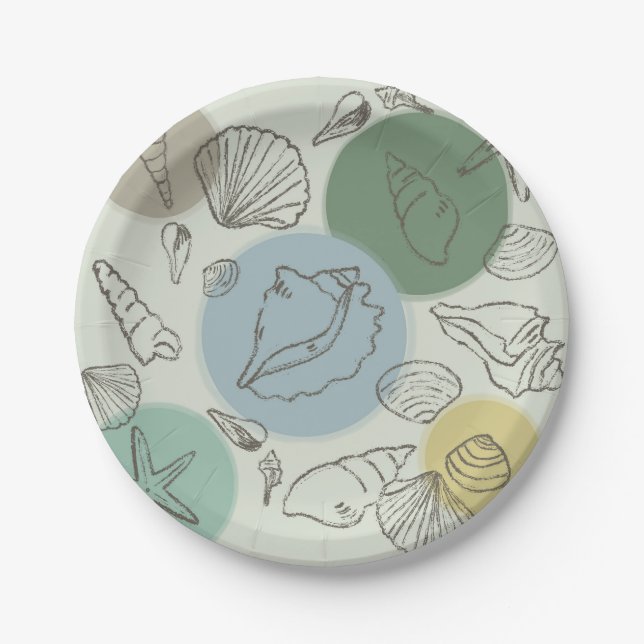 Plato De Papel Maravillas tropicales en la playa (Anverso)