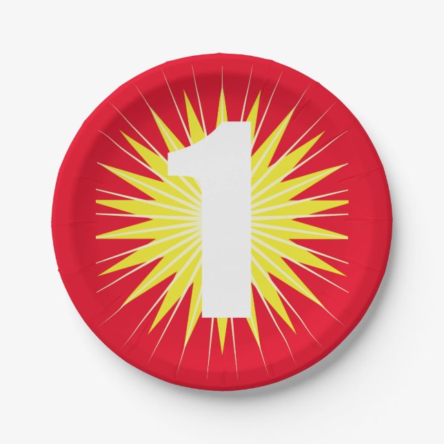 Plato De Papel Maravilloso Fiesta de cumpleaños (Anverso)