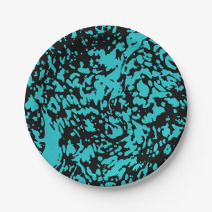 Plato De Papel Marble granito textura azul