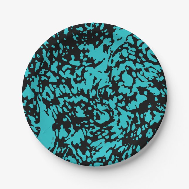 Plato De Papel Marble granito textura azul (Anverso)