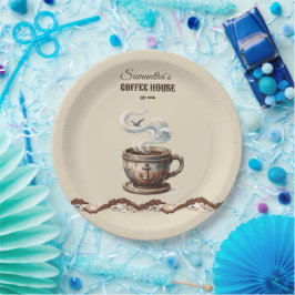 Plato De Papel Marca personalizada del Café Costero