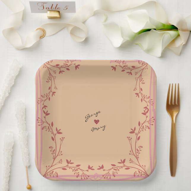 Plato De Papel Marco (Boda)