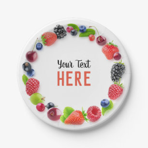 Plato De Papel Marco de bayas frescas