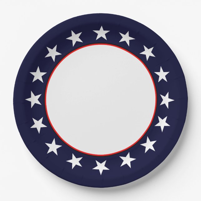 Plato De Papel Marco de estilo Patriot USA (Anverso)