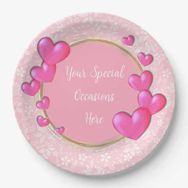 Plato De Papel Marco floral elegante: para cada ocasión (Anverso)