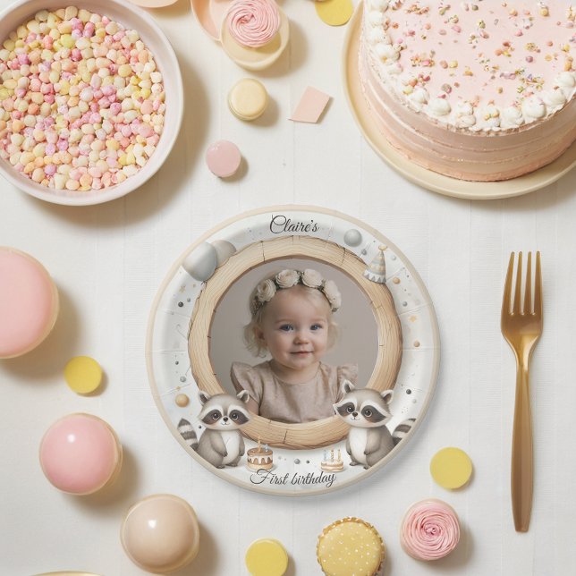 Plato De Papel Marco fotográfico de mapache para las fiestas de c (Subido por el creador)