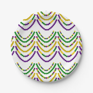 Plato De Papel Mardi Grad Beads