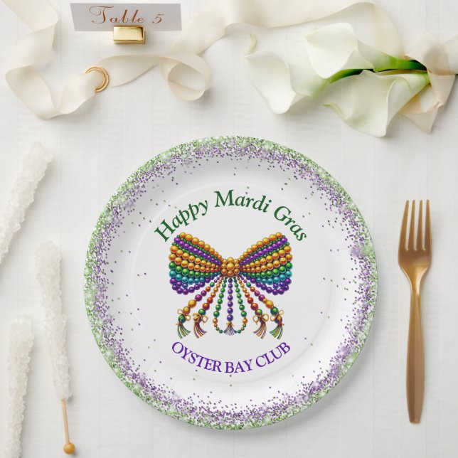 Plato De Papel Mardi Gras (Boda)