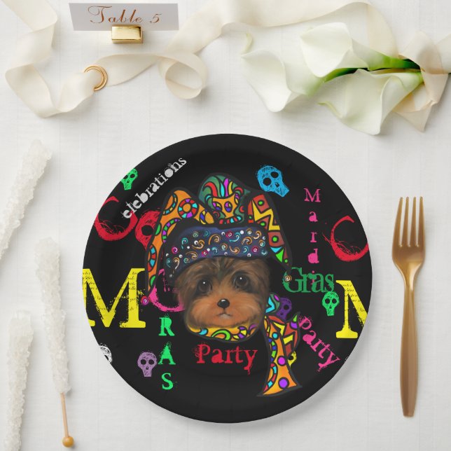 Plato De Papel Mardi GRAS    (Boda)