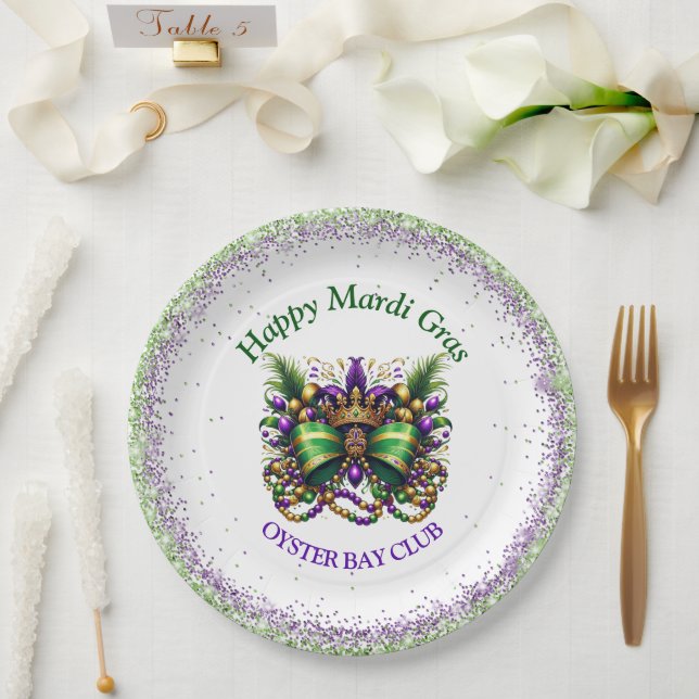 Plato De Papel Mardi Gras (Boda)