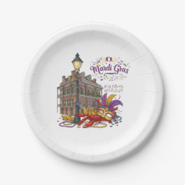 Plato De Papel Mardi Gras