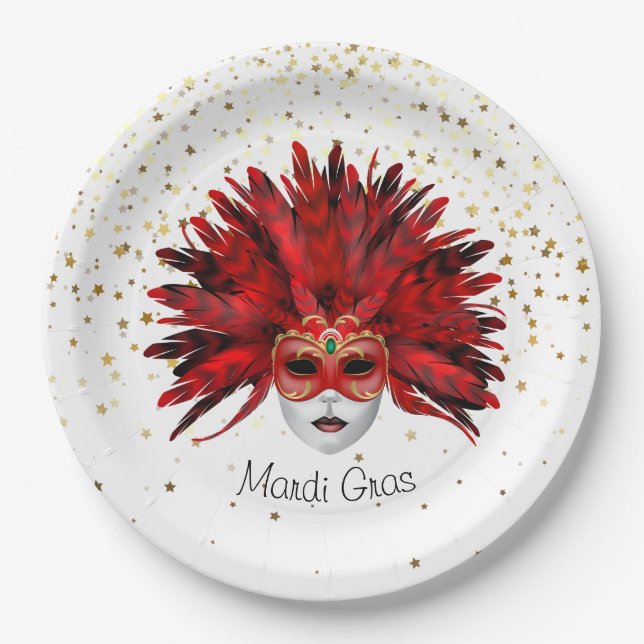Plato De Papel Mardi Gras (Anverso)