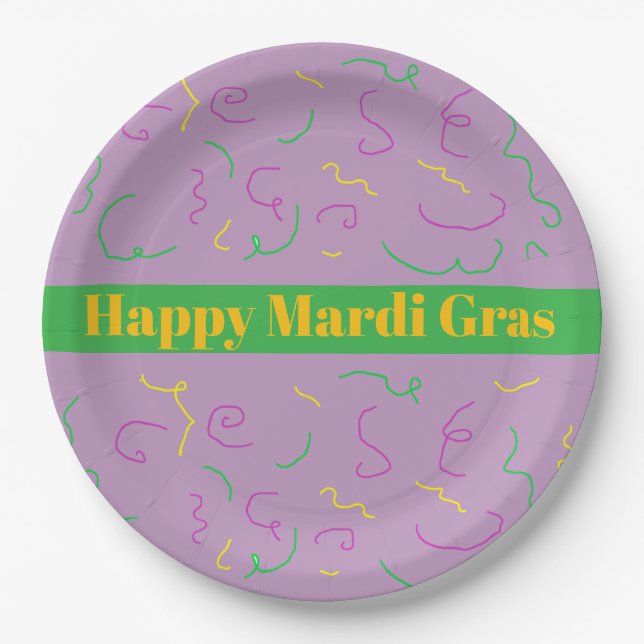 Plato De Papel Mardi Gras Napkins (Anverso)