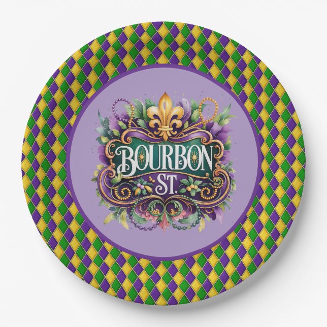Plato De Papel Mardi Gras Paper Plate (Anverso)