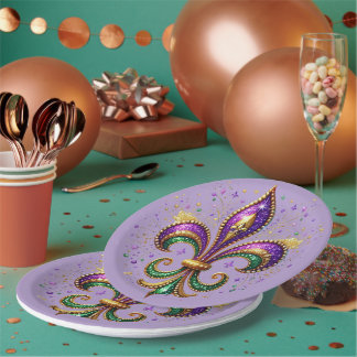 Plato De Papel Mardi Gras Paper Plates