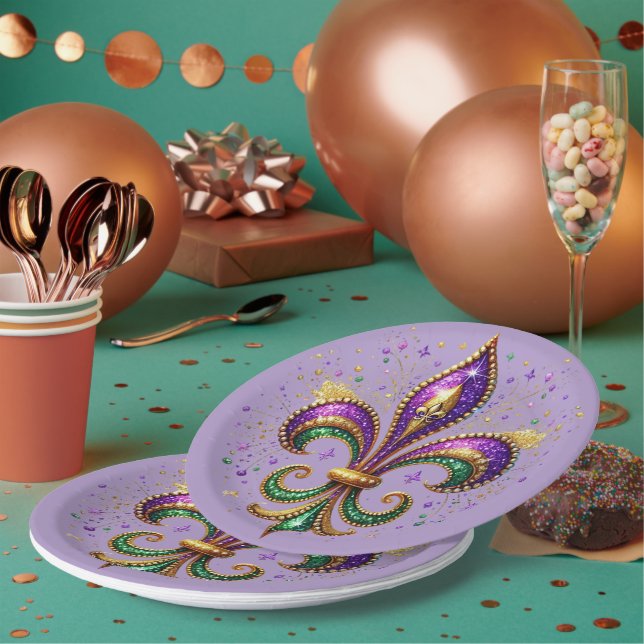 Plato De Papel Mardi Gras Paper Plates (Multi)