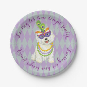 Plato De Papel Mardi Gras Westie