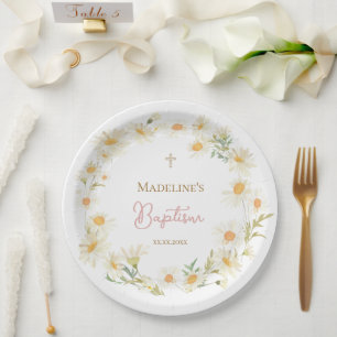 Plato De Papel marea acuarela Bautismo