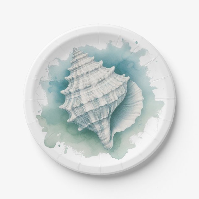 Plato De Papel Marea costera/náutica (Anverso)