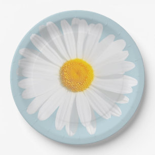 Plato De Papel margarita blanca