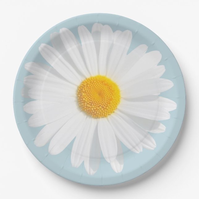 Plato De Papel margarita blanca (Anverso)