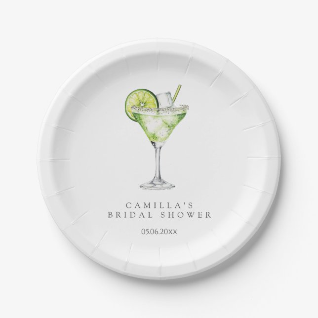 Plato De Papel Margarita Bridal Shower (Anverso)