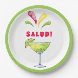 Plato De Papel Margarita de acuarela festiva | Placa de papel Sal