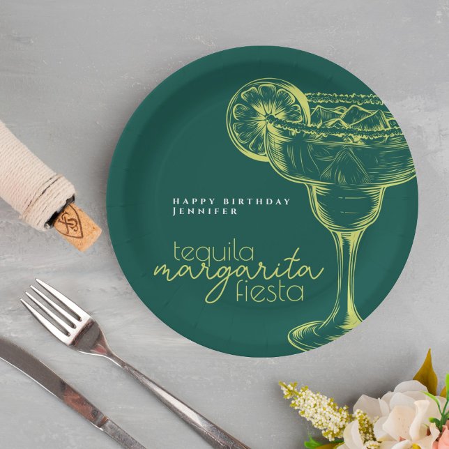 Plato De Papel Margarita verde moderna Fiesta Fiesta fiesta de cu (Subido por el creador)