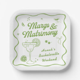 Plato De Papel Margarita y Matrimony Bachelorette