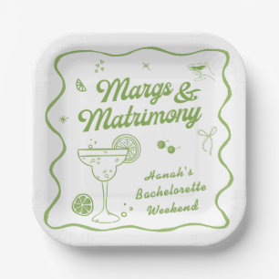 Plato De Papel Margarita y Matrimony Bachelorette