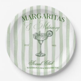 Plato De Papel Margaritas and Matrimony Striped Bachelorette