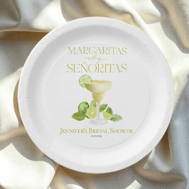 Plato De Papel Margaritas Con Mi Ducha Bridal Señoritas