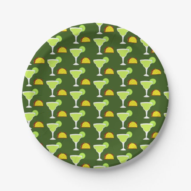 Plato De Papel ¡Margaritas + Tacos! (Anverso)