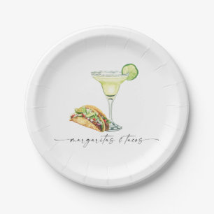 Plato De Papel Margaritas y tacos