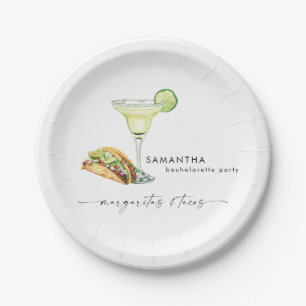 Plato De Papel Margaritas y Tacos para Despedida de Soltera