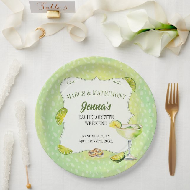Plato De Papel Margs and Matrimony Bachelorette Party (Boda)