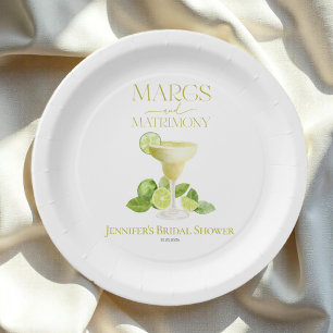 Plato De Papel Margs and Matrimony   Ducha nupcial acuática