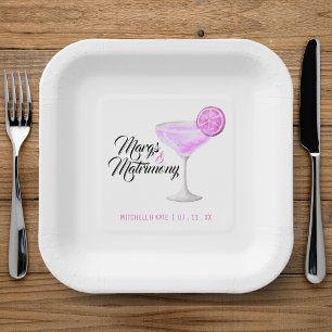 Plato De Papel Margs & Matrimonia Margarita rosa Ducha de novias