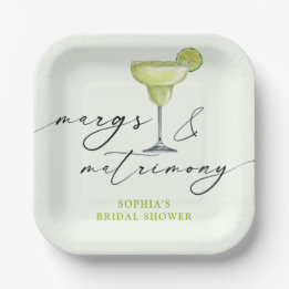 Plato De Papel Margs & Matrimony Green Lime Bridal Shower