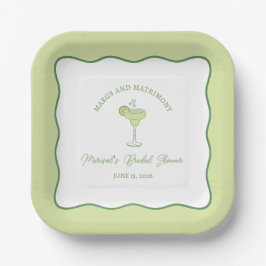 Plato De Papel "Margs & Matrimony" Lime Margarita Bridal Shower